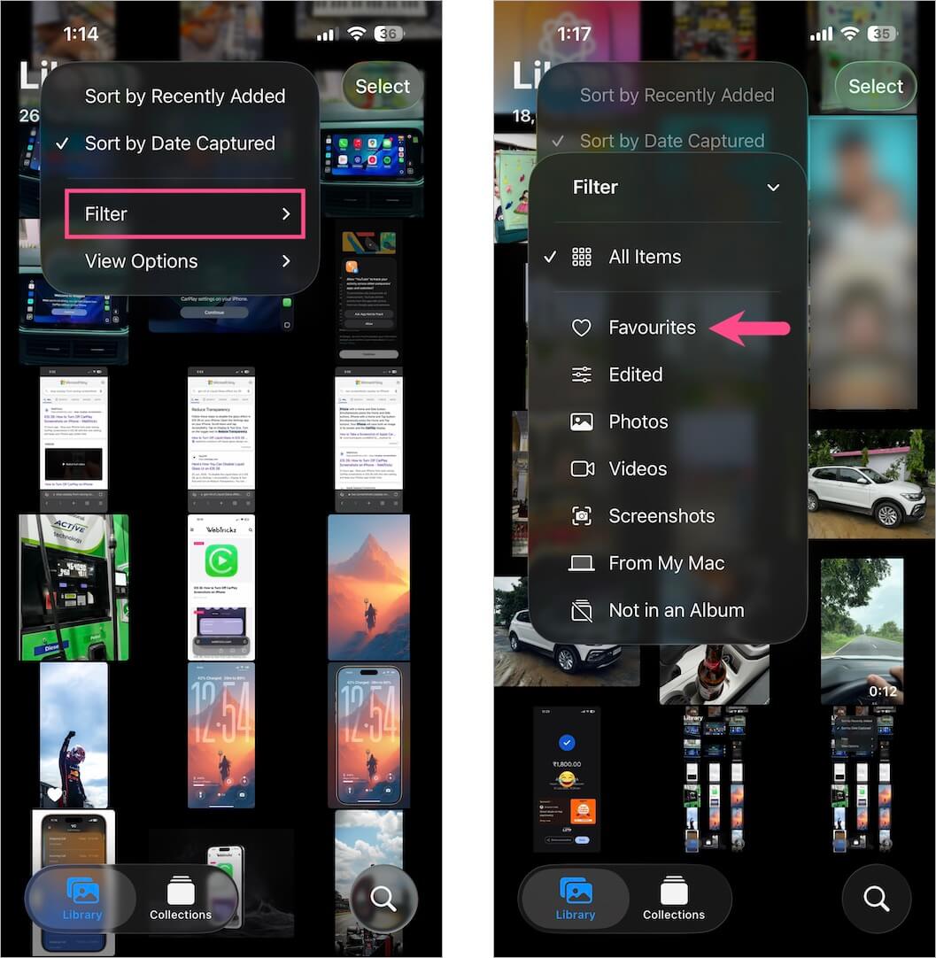 how to find your favorite photos on ios 26