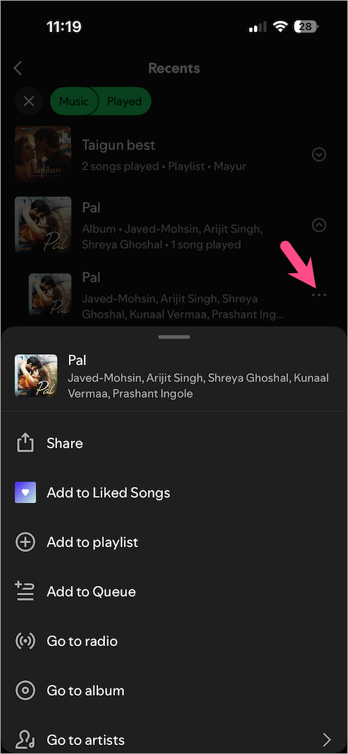 see your spotify listening history on iphone