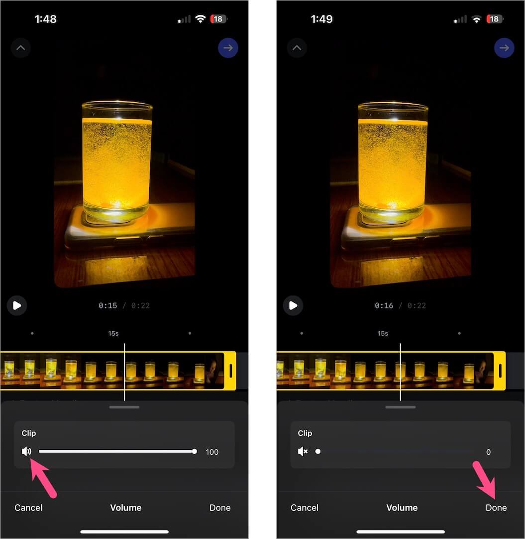 mute original sound in instagram reels