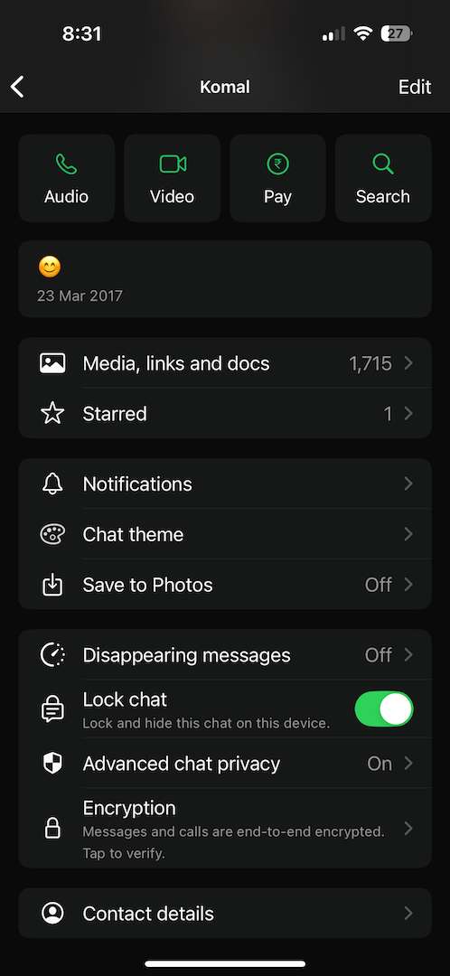 how to unlock a locked chat on whatsapp