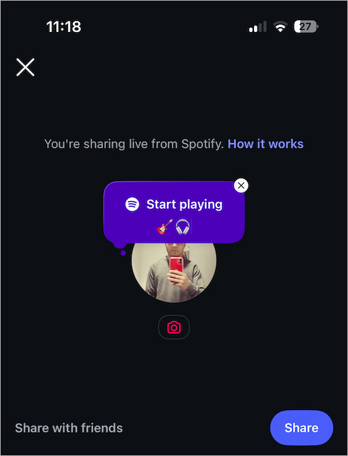 post spotify songs in note on instagram
