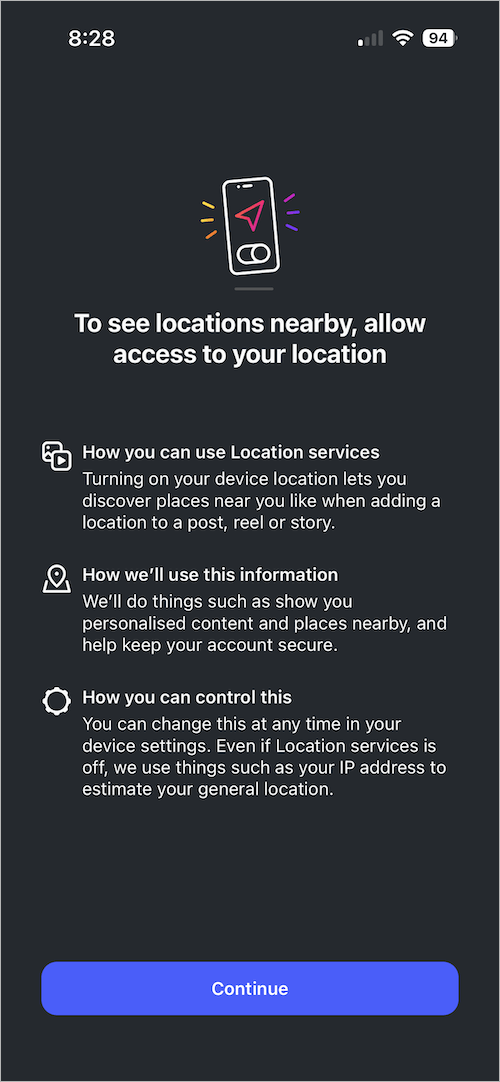 how to disable location services on instagram