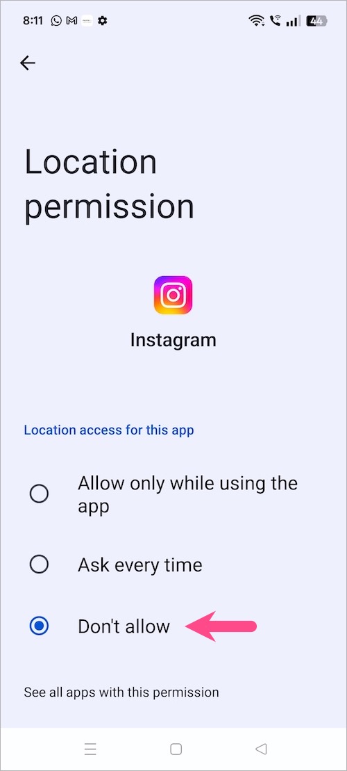 how to turn off instagram location on android
