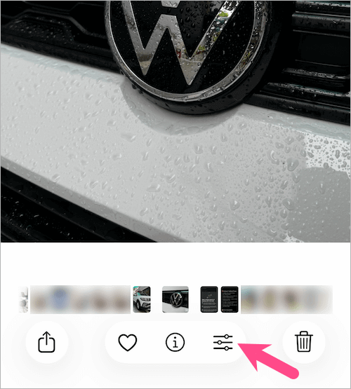 edit image in photos app on iphone