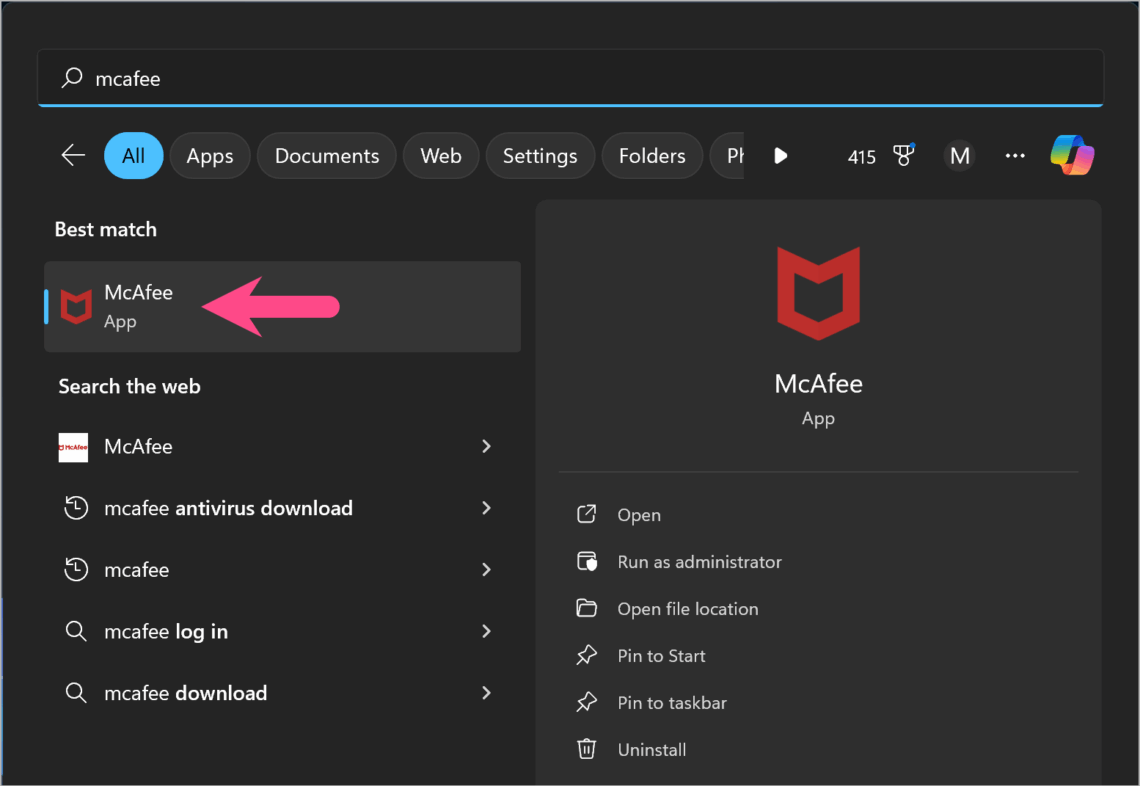 how to off mcafee antivirus windows 11