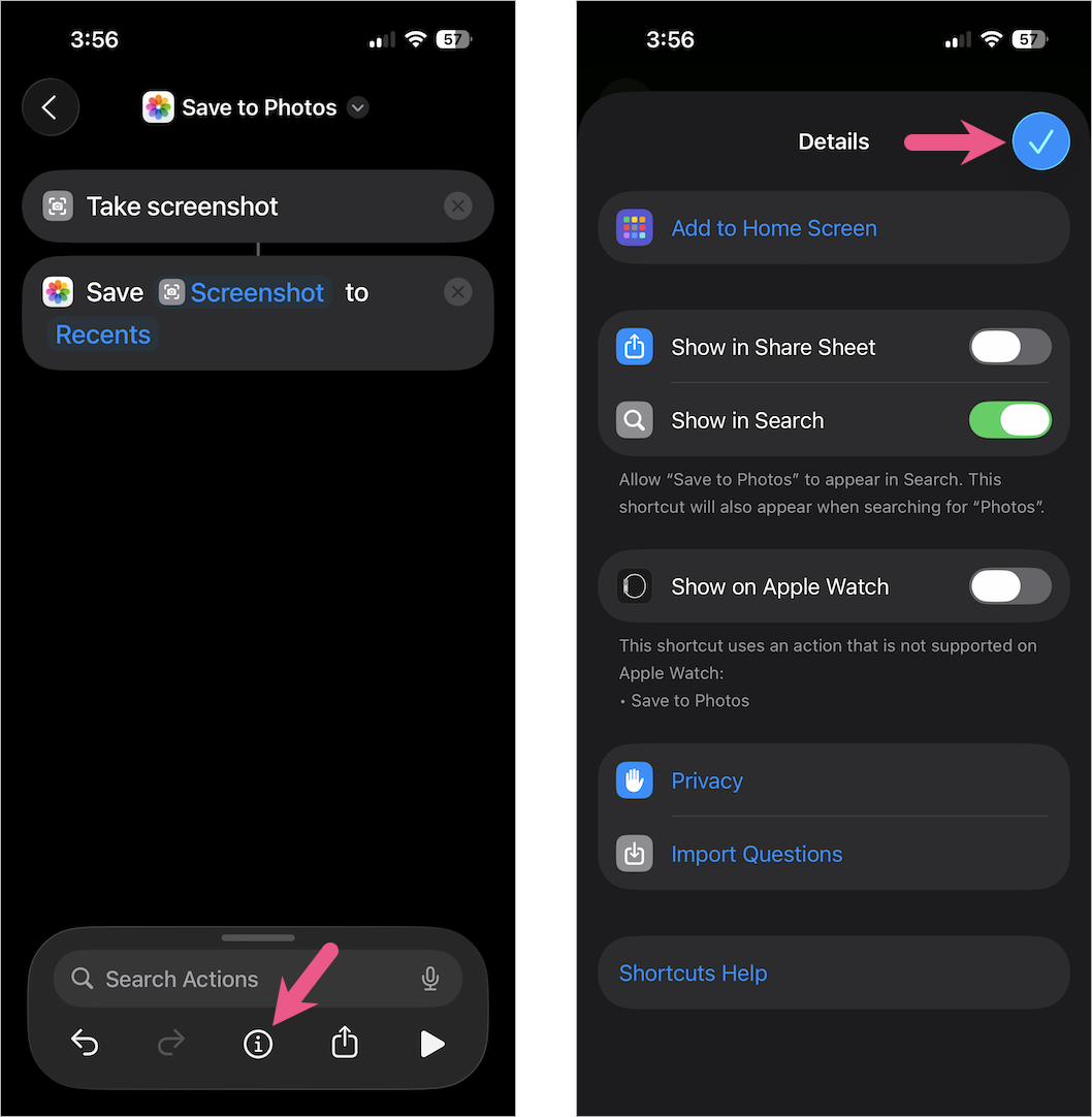 Taking screenshot on iPhone 17 with action button shortcut