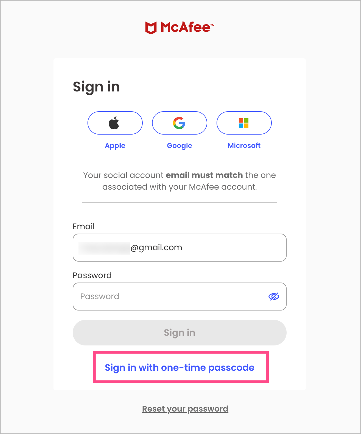 mcafee my account login page