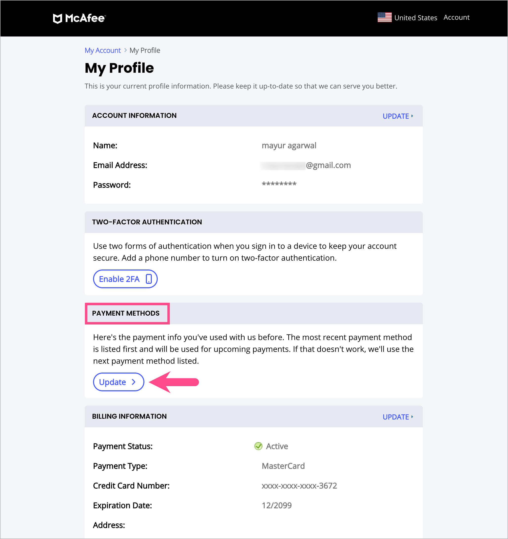 how to stop mcafee automatic payments