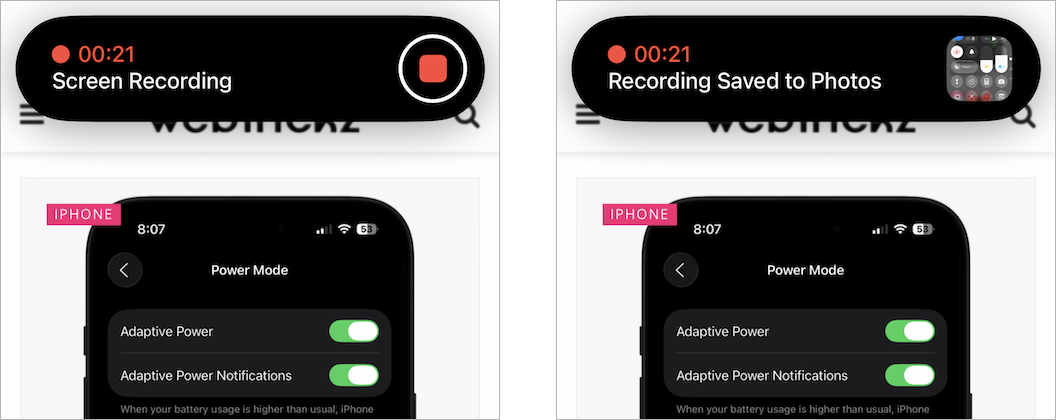 how to stop screen recording on iphone 17 or 17 pro
