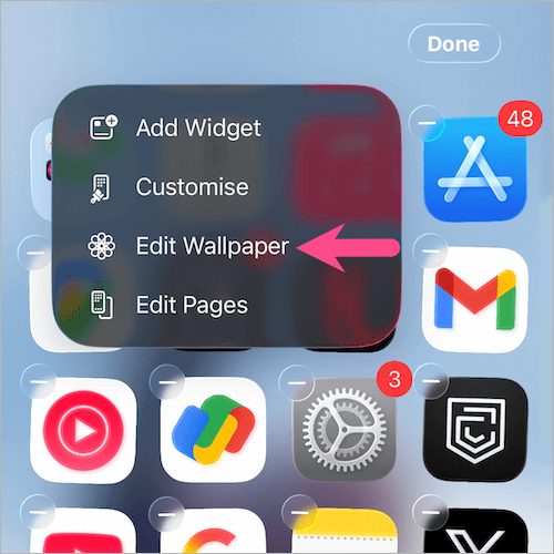 how to unblur home screen wallpaper in ios 26 on iphone