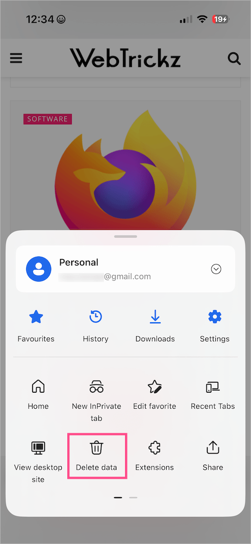 clear all your saved passwords in edge app