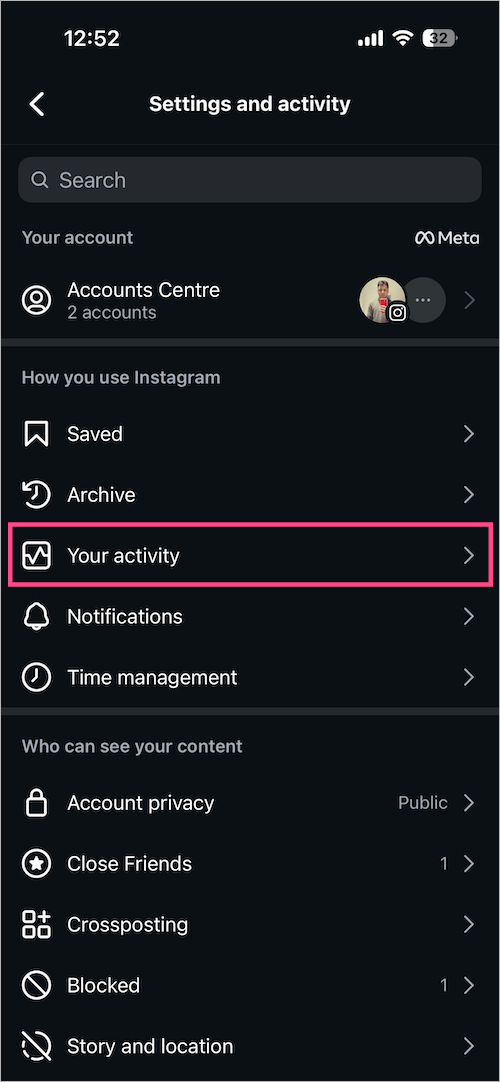 how to find recently watched reels on Instagram app 