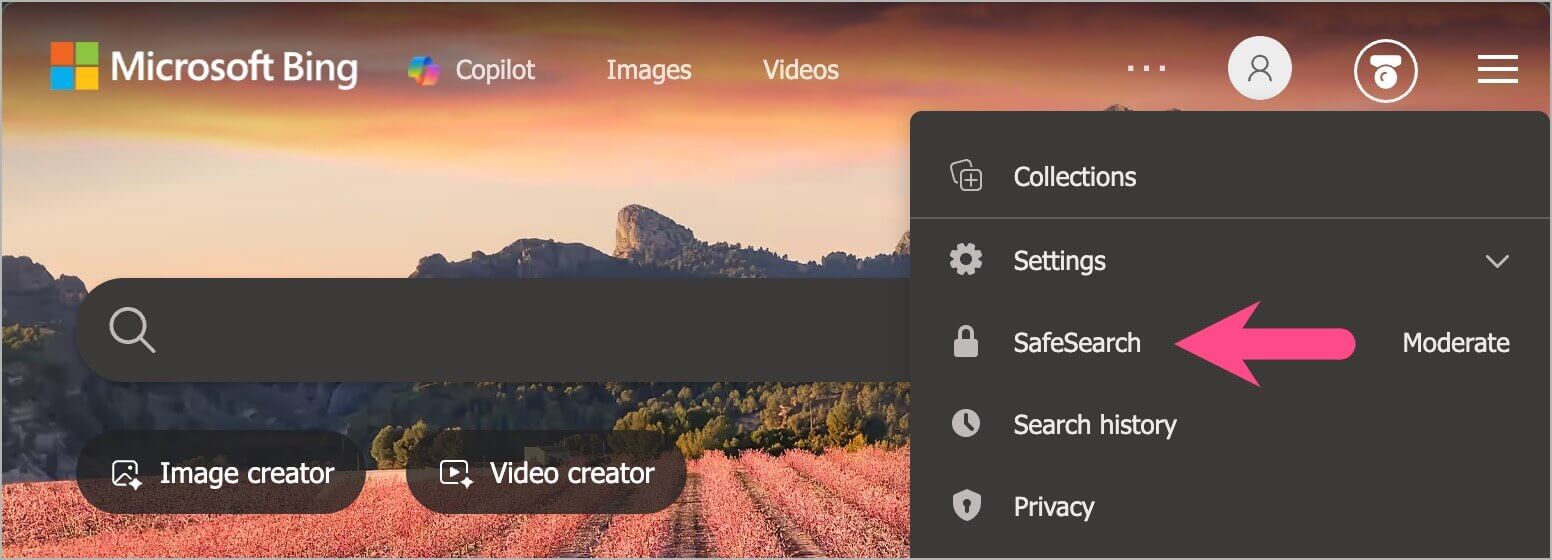 how to disable safesearch setting in edge