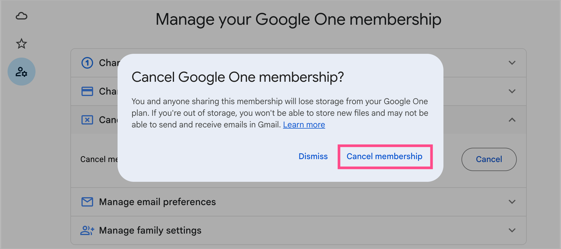 how to cancel gemini membership online