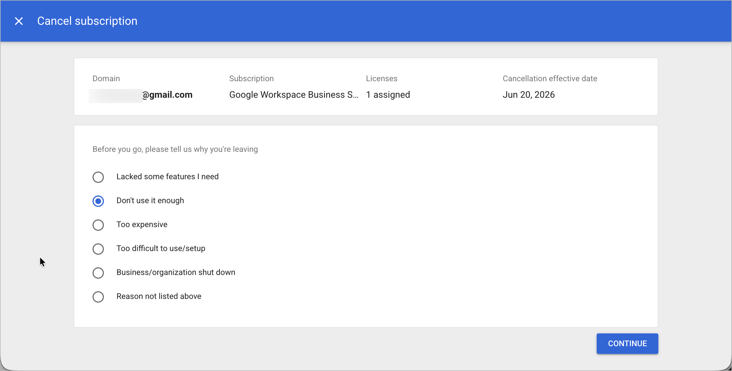 how to cancel your google workspace subscription