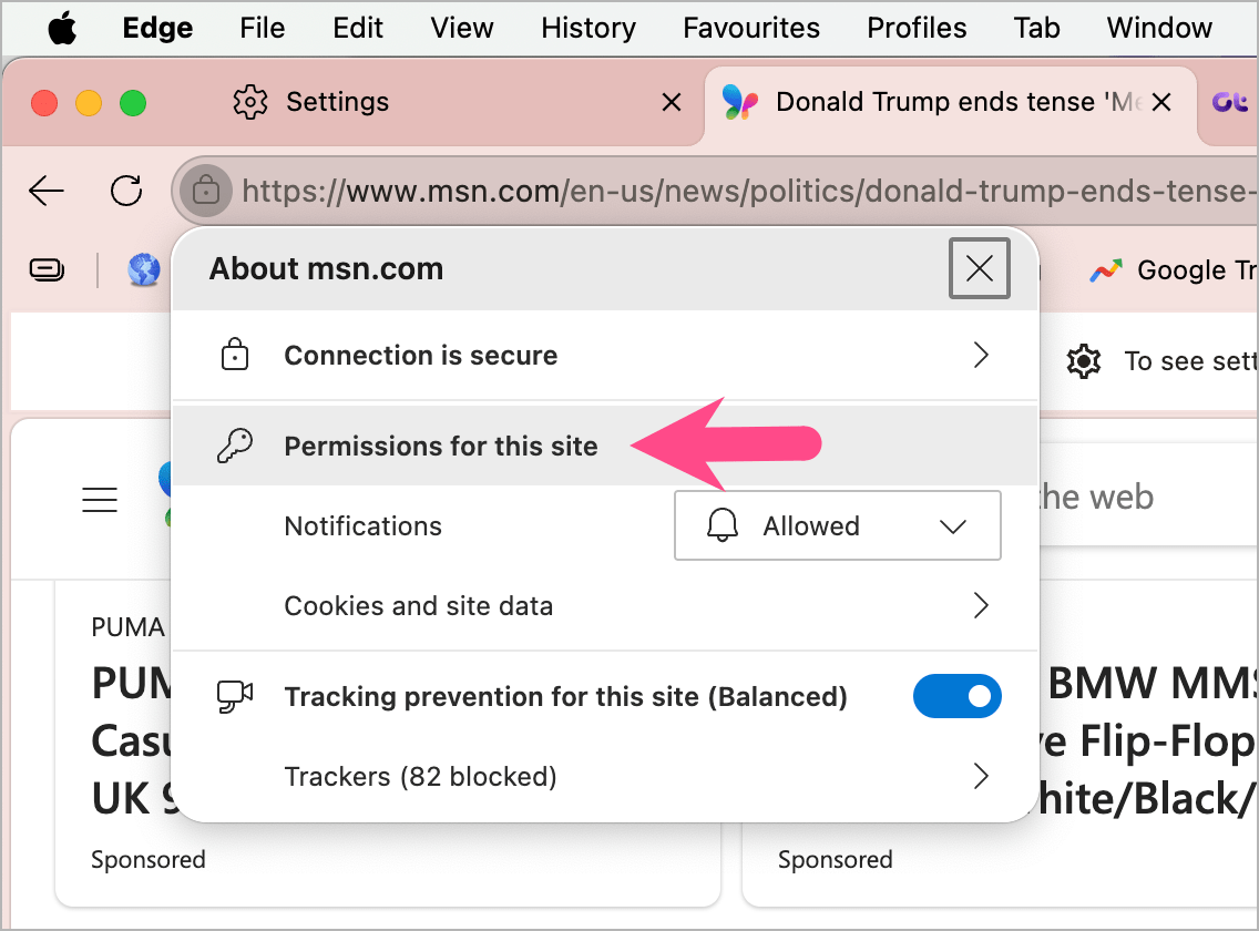 how to disable site notifications in edge
