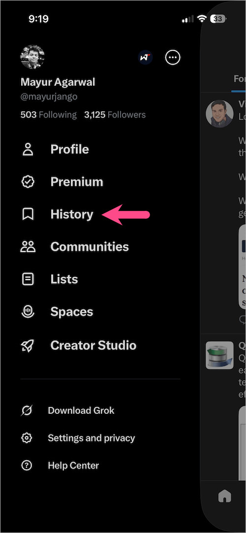 how to find bookmarks in X app on iphone