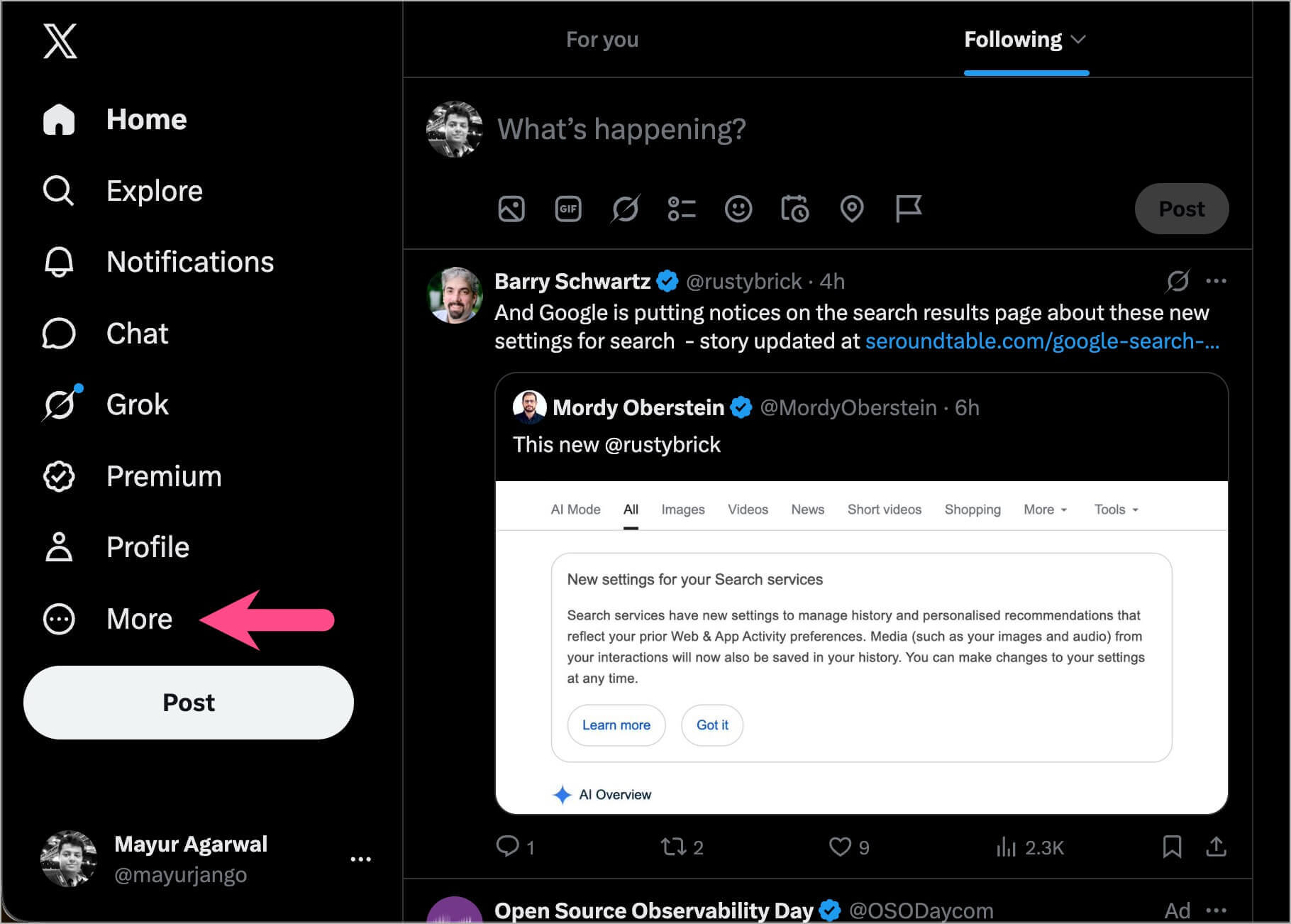 how to find saved tweets on X website