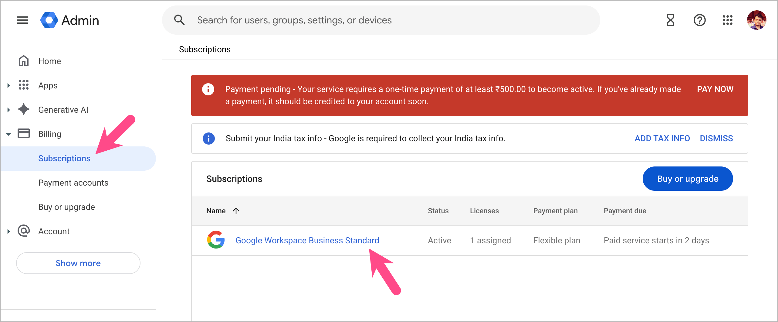 google admin console