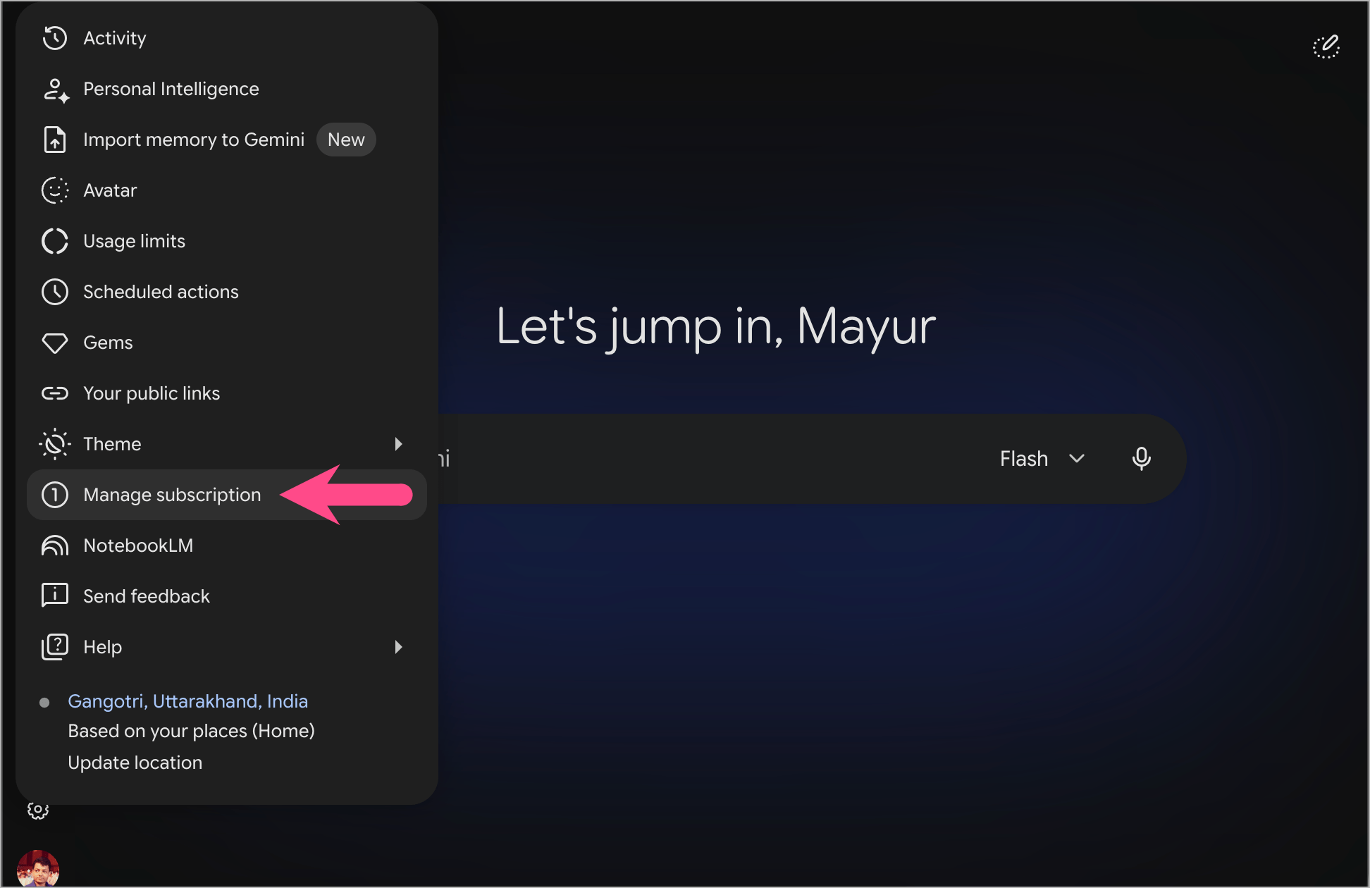 how to manage gemini AI subscription