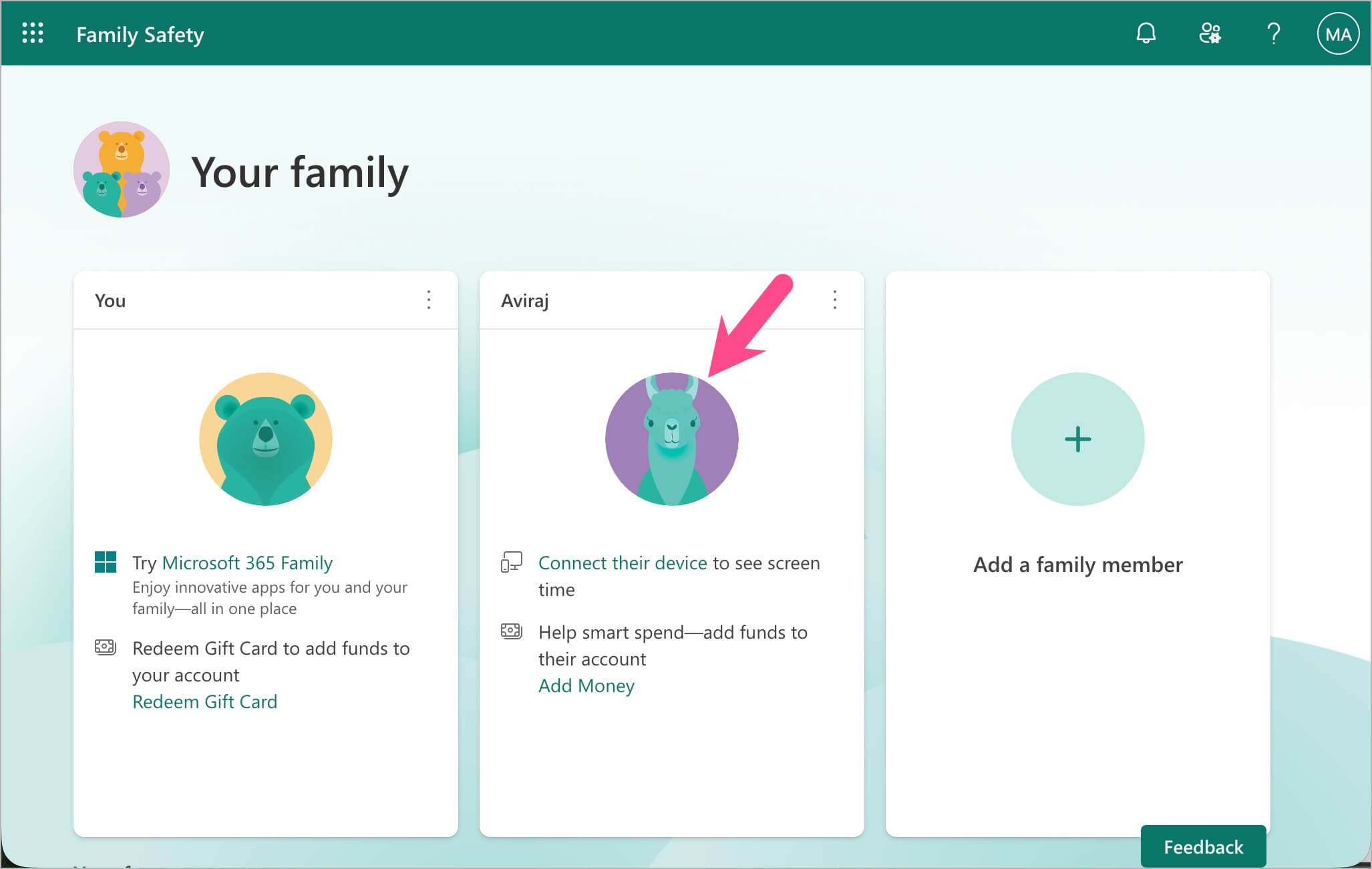 how to manage microsoft family settings online