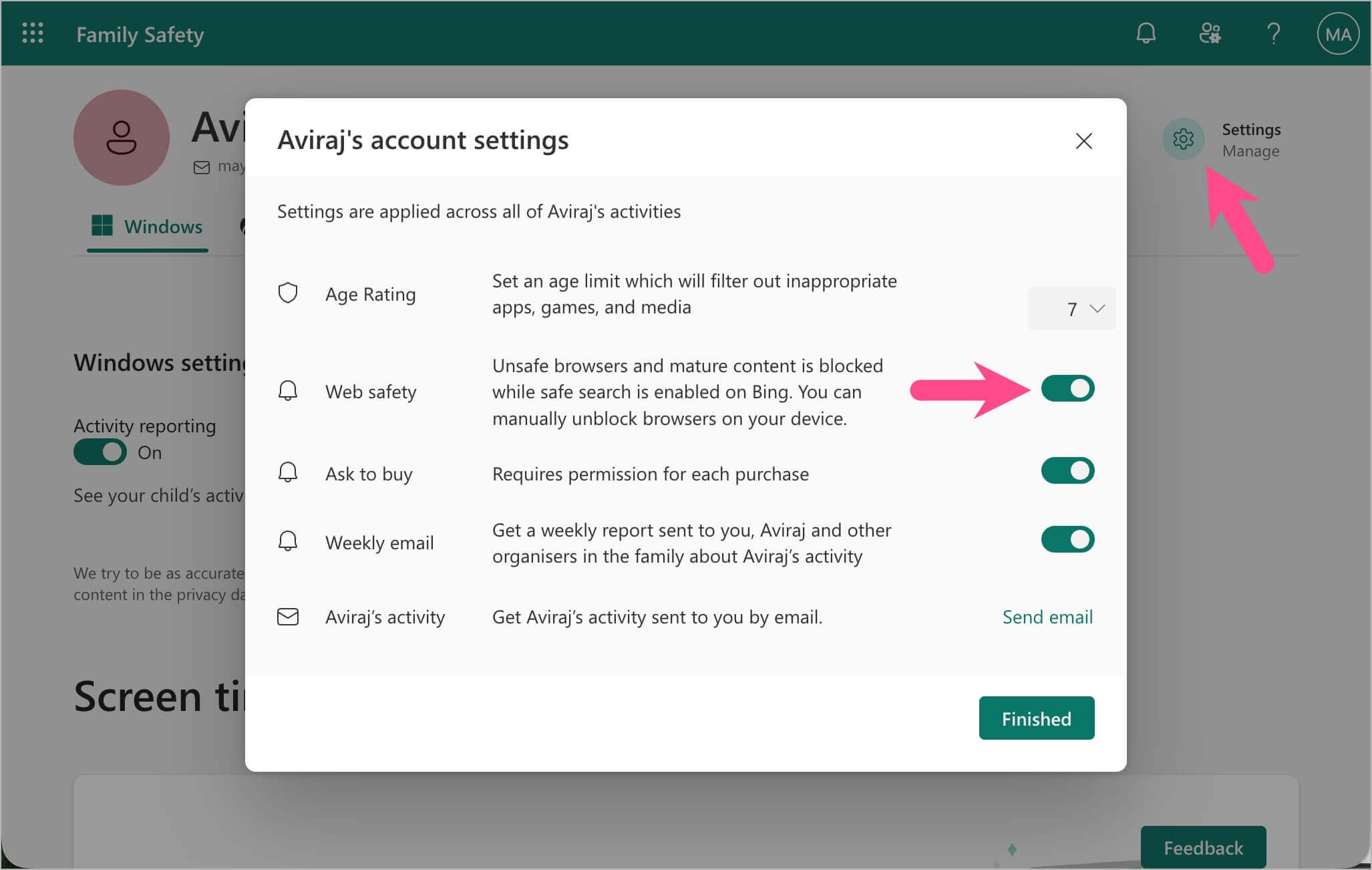 how to remove microsoft family restrictions from computer