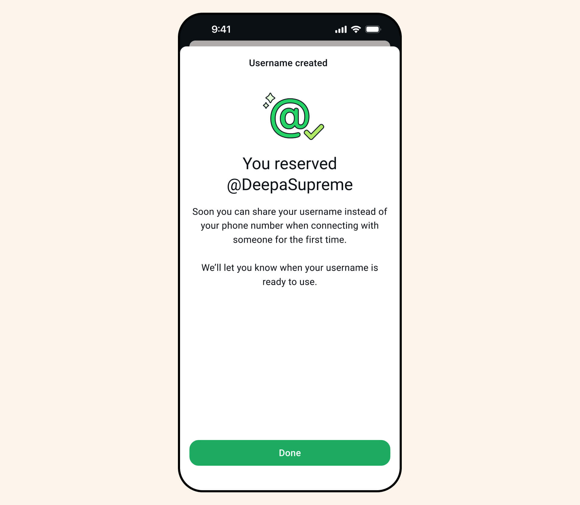 how to reserve your username on whatsapp