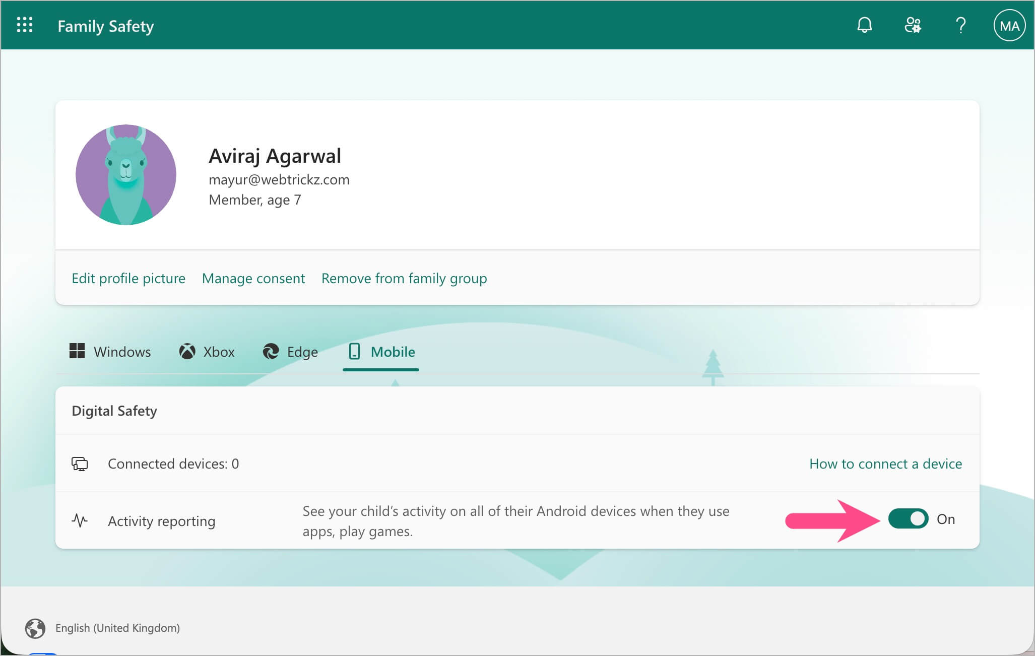 how to stop microsoft family safety notifications