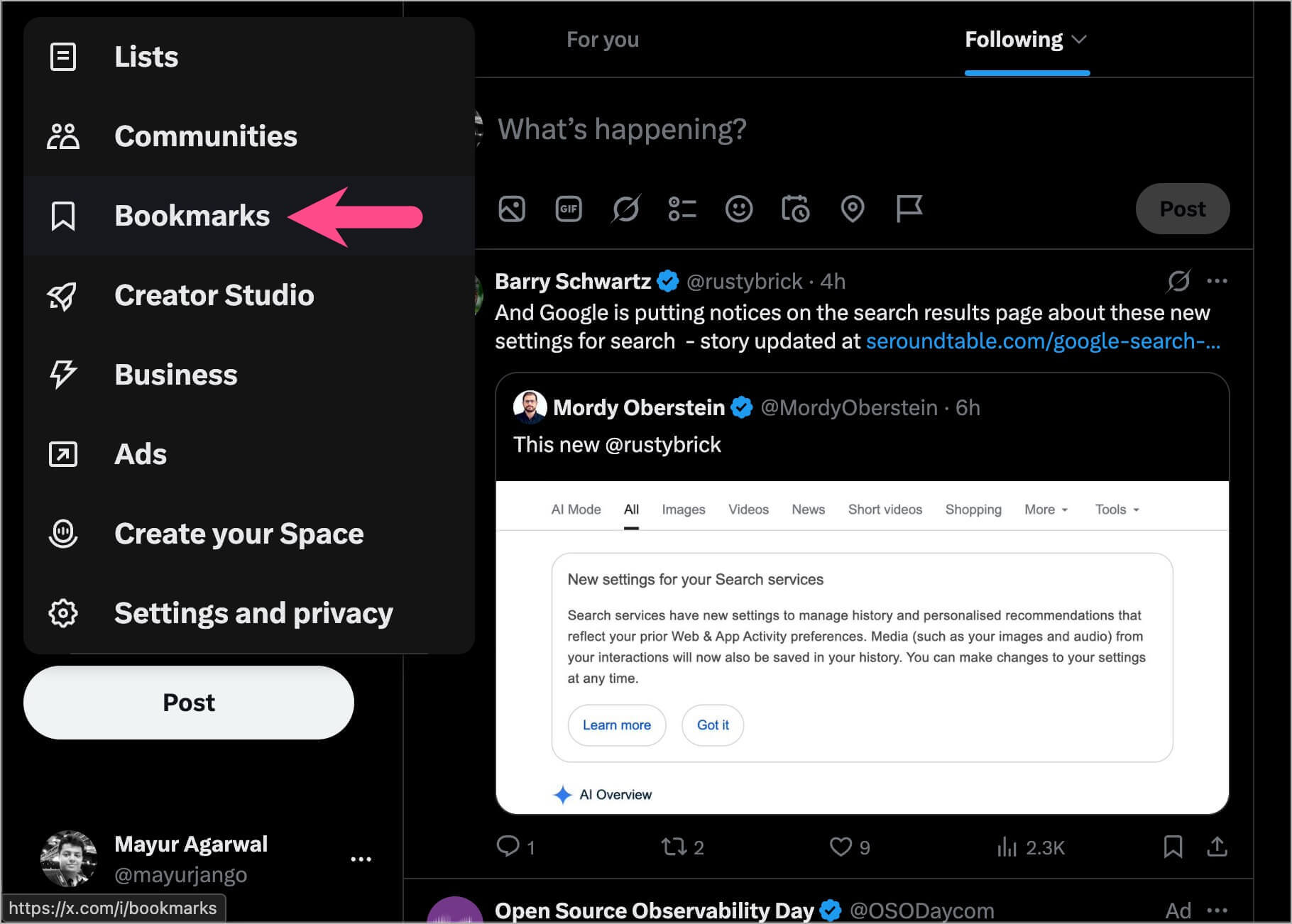 how to view X bookmarks on your PC or laptop