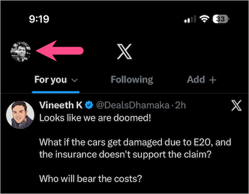 where are saved twitter bookmarks in x app