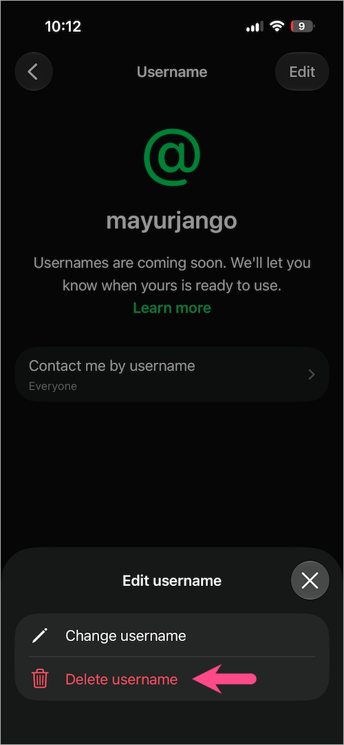 how to delete whatsapp username on iphone and android