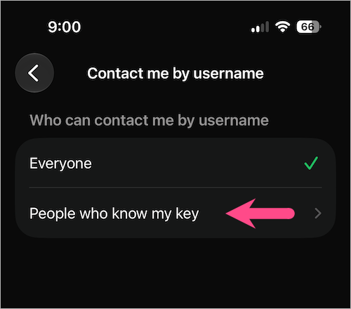 enable whatsapp username key