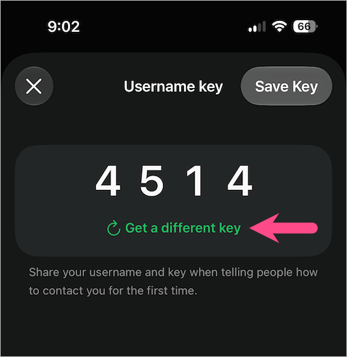 how to generate a new key on whatsapp