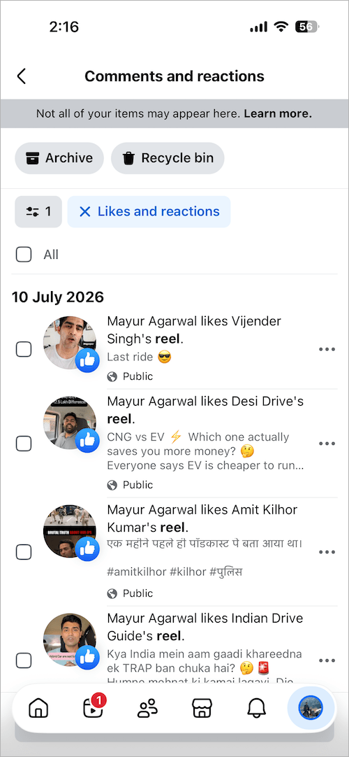 how to see liked facebook reels on android and iphone