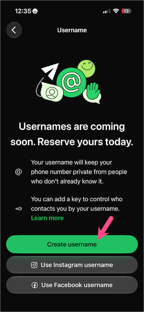 how to setup your username in whatsapp on iphone