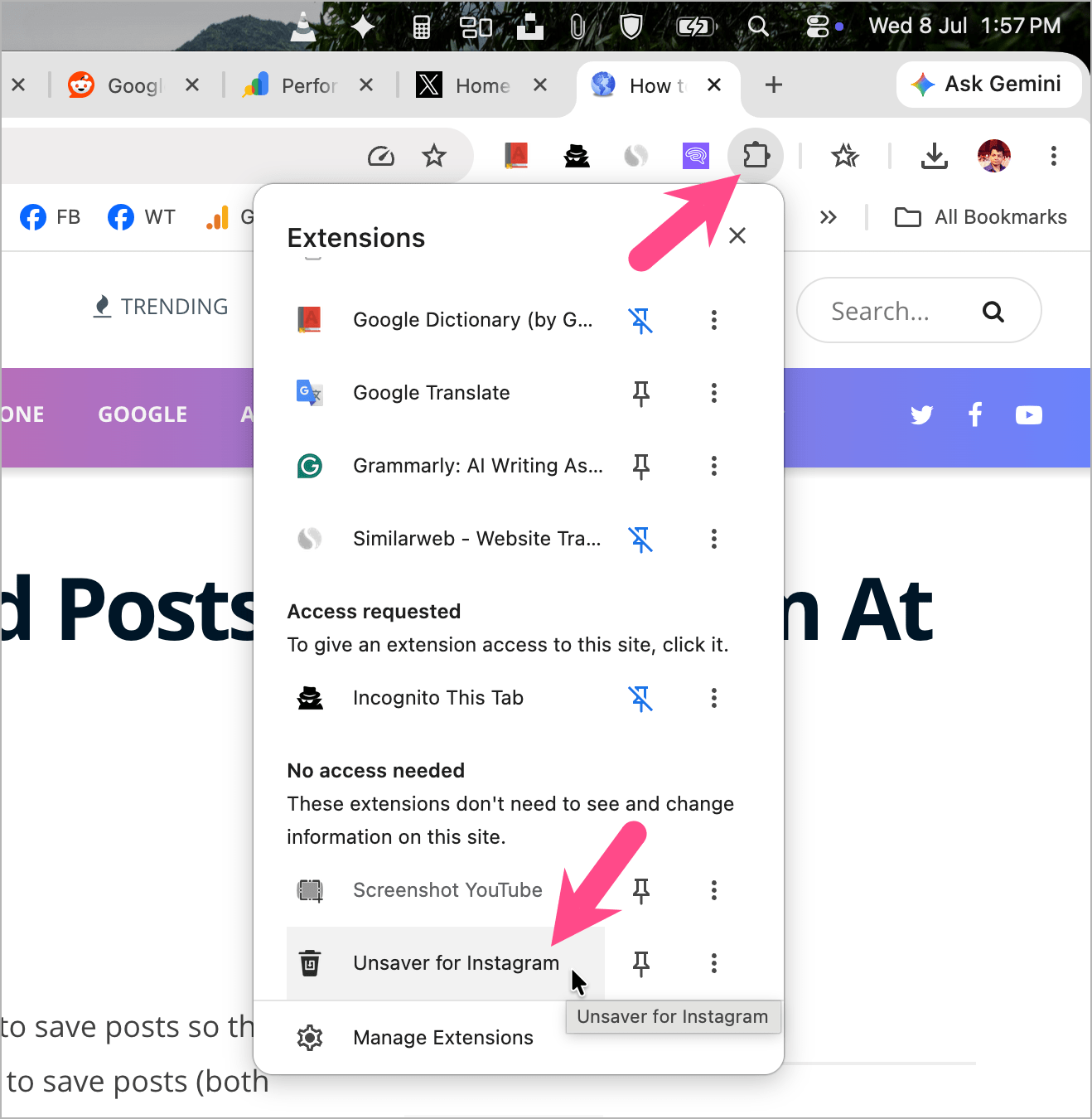 unsaver for instagram chrome extension