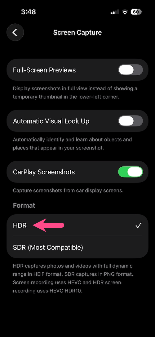 Enable HDR screen recording on iPhone 18 Pro