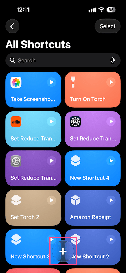 Create a new shortcut in the iOS 27 Shortcuts app