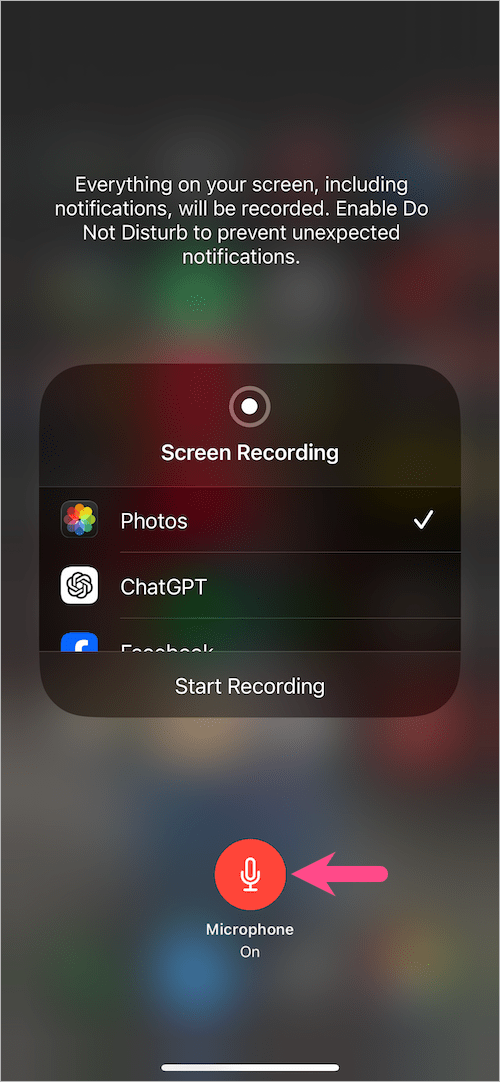 Screen record with microphone audio on iPhone 18 Pro