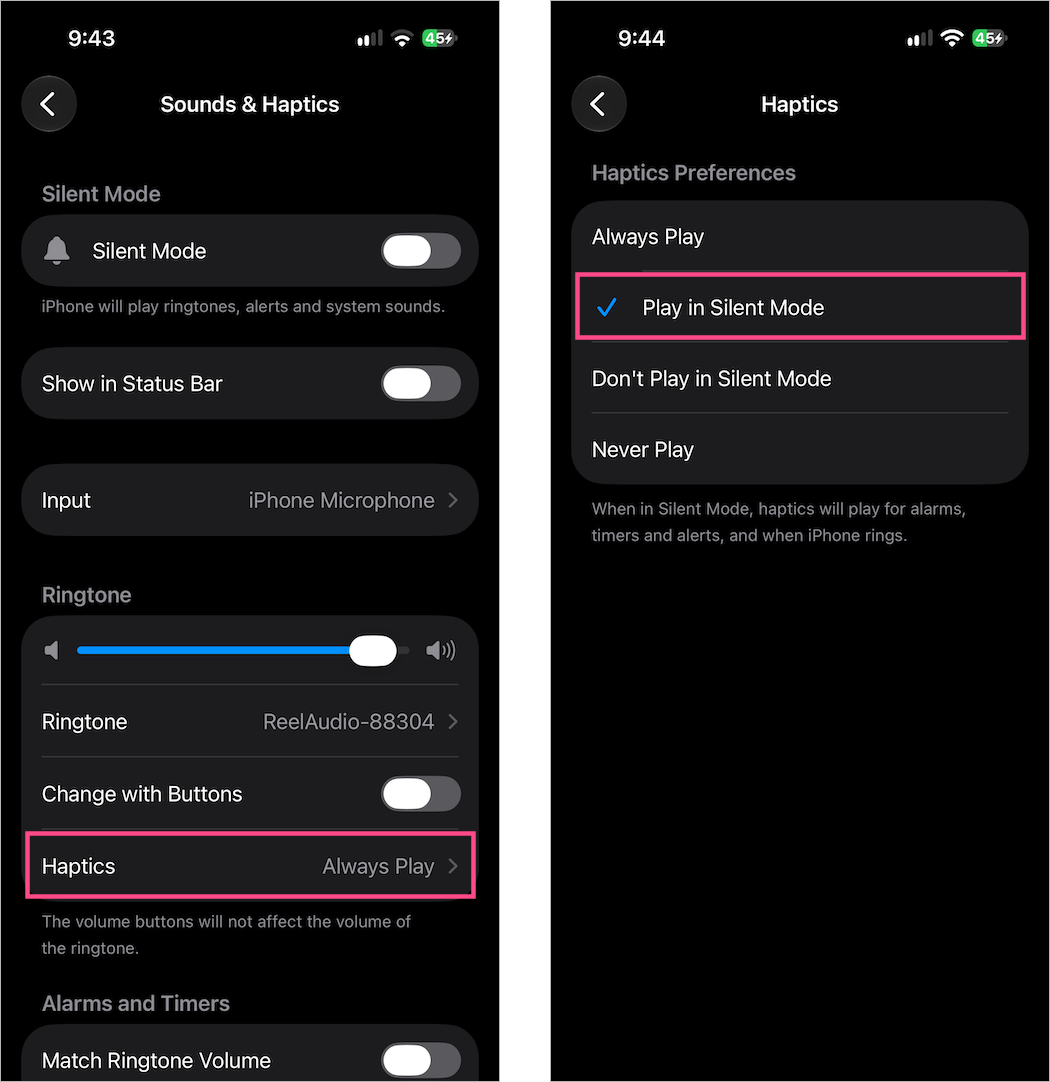Play haptics in Silent Mode on iPhone 18 Pro