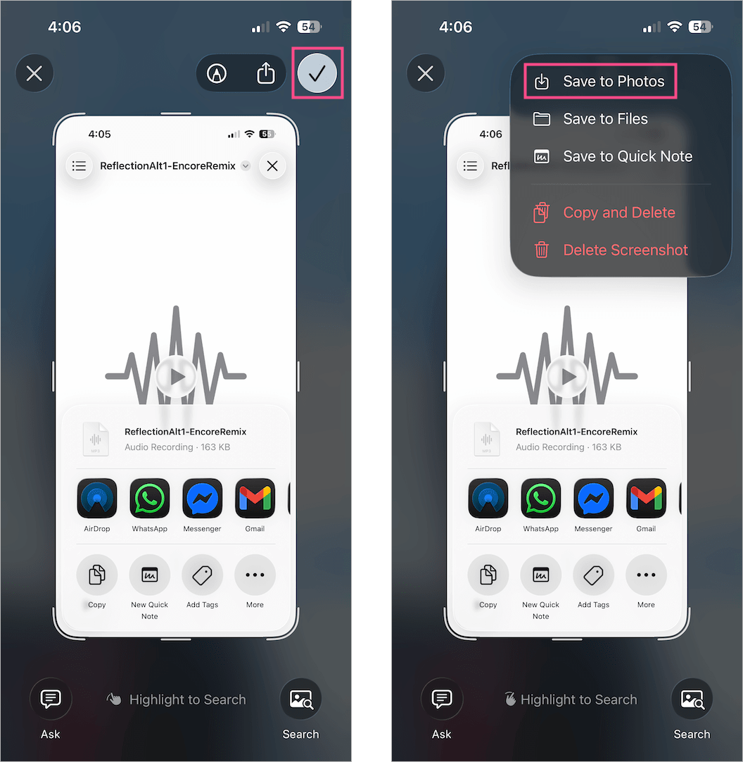 save screenshot on iphone 18 pro