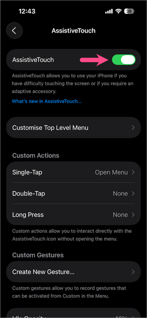 enable AssistiveTouch in ios 27 on iPhone
