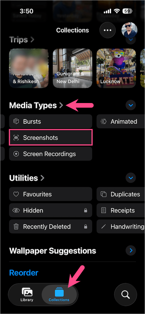 find saved screenshots on iphone 18 pro