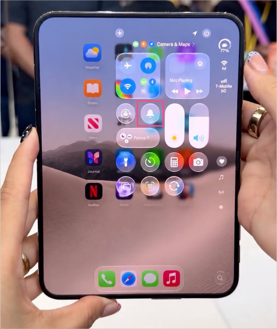 Silent Mode control in Control Center on iPhone Duo