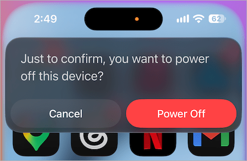 Turn off iPhone Duo using Siri